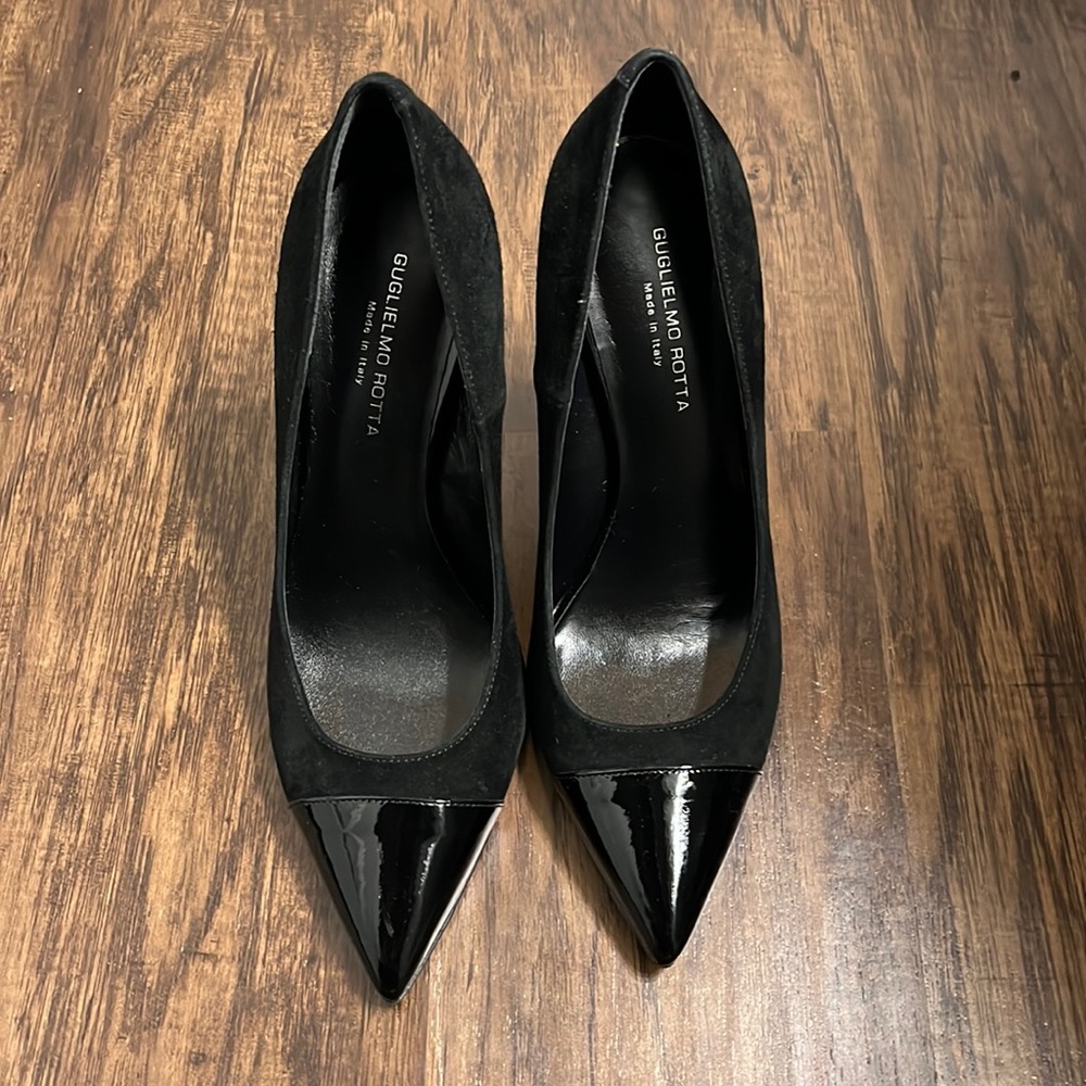 Suede & Patent Pumps